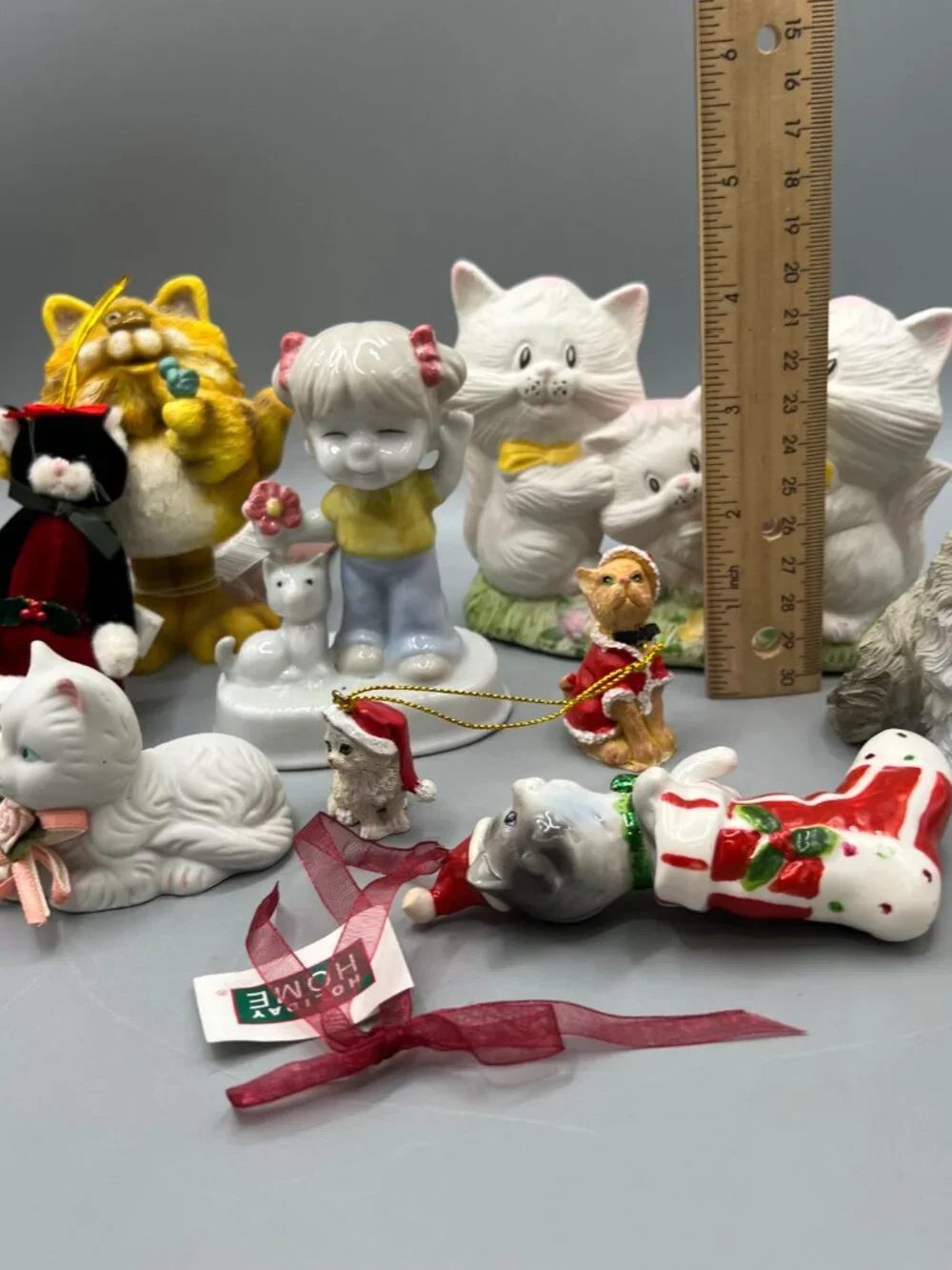 Cat Kitten Lot of 9 Items Ornaments Bobblehead Figurines Holiday Stocking